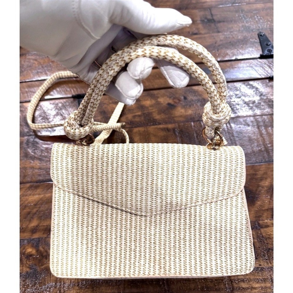 Jute Handbag Beige Crossbody Top Handle Bag